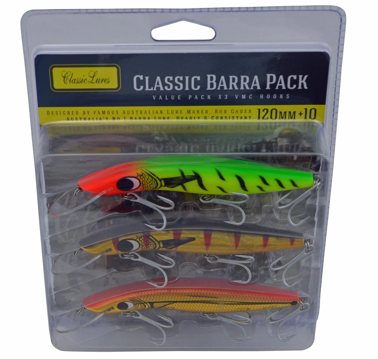 Classic Lures Classic Barra Pack - 3 Lures For Barramundi (120 Size) 3 Classic Lures Classic Barra Pack - 3 Lures For Barramundi (120 Size)