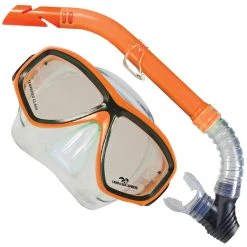 Land And Sea Clearwater Silicone Mask And Snorkel -Shimano shop clearwater mask snorkel orange 68226.1556771366