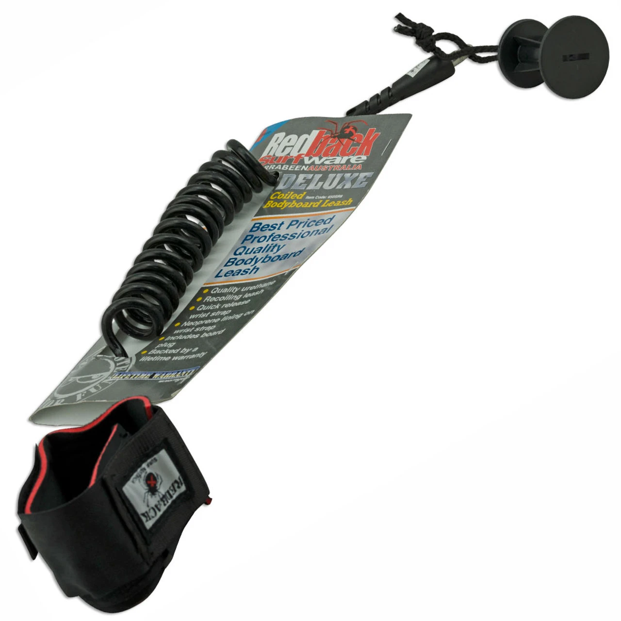 Redback Coiled Bodyboard Leash 3 Redback Coiled Bodyboard Leash - Image 2